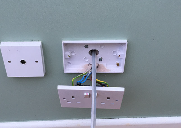 Outside socket Supply fed from existing 20A radial circuit protected by 30ma RCD